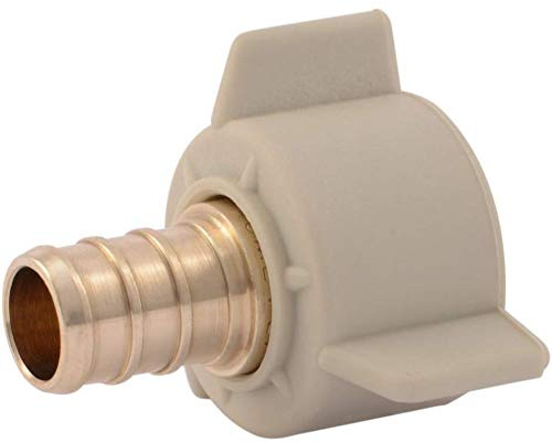 SharkBite 1/2 Inch NPSM Crimp Swivel Adapter, Pack of 10, Brass Plumbing Fittings, PEX Pipe, PE-RT, UC526LFA10