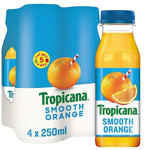 Tropicana Orange Juice Smooth, 4 x 250ml