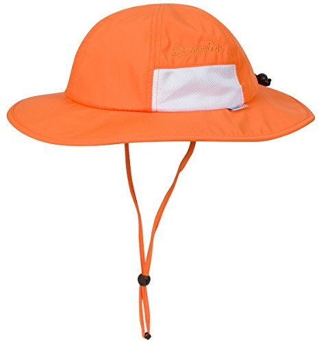 SwimZip Wide Brim Sun Hat | UPF 50+ Protection for Baby, Toddler, and Kids Orange