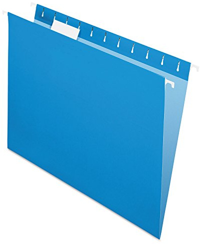 Pendaflex Recycled Hanging Folders, Letter Size, Blue, 1/5 Cut, 25/BX (81603)