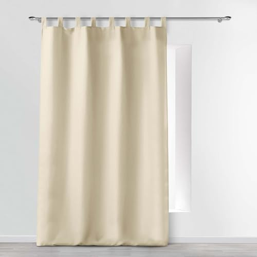 Douceur D'Intérieur - 1600523, Tenda Con Passanti , 140 X 260 Cm , Essentiel , Poliestere Unito , Beige
