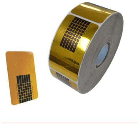 Agora-Tec® 500 Stück Nailart AT-Square-Gold Modellier Nagel Schablonen für Nailart NagelDesign Nagelmodellage zum Designen von künstlichen Fingernägeln mit UV Gelen