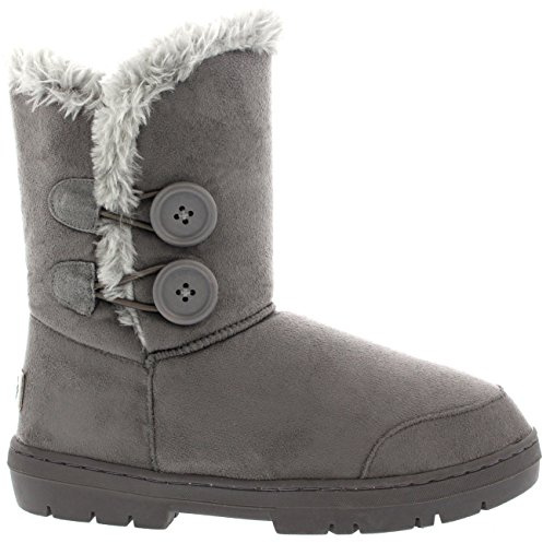 Holly Womens Twin Button Waterproof Winter Snow Boots