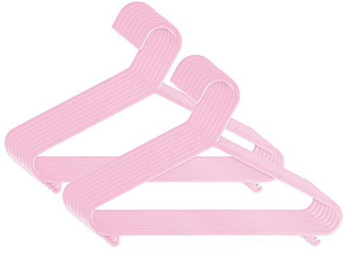 Bieco Kinder Kleiderbügel Rosa 16 STK - Kinder Kleiderbügel Kunststoff - Kleiderbügel Babykleidung - Kleiderbügel für Baby - Bügel pink - Kinderkleiderbügel Plastik - Kleiderbügel Pink Hangers