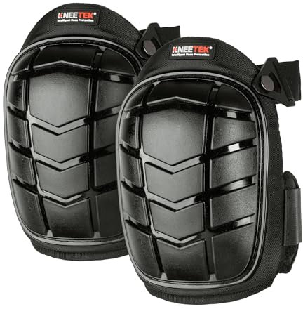 Kneetek Knieschoner BASIC Black für robusten Einsatz | Knieschützer für optimale Entlastung beim Arbeiten auf Knien | Kniepolster geeignet für Fliesenleger, Hobby-Handwerker, DIY-Bereich