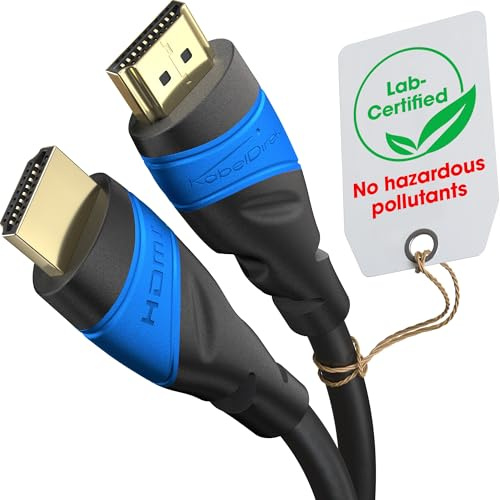 KabelDirekt – HDMI-kabel 4K – 9m – Tysk Flexcore-teknik – för PS5 | 4K@60Hz, High Speed HDMI – för PS5, Xbox Series X/S, Switch 2, PC & Blu-ray – störningsfri & flexibel