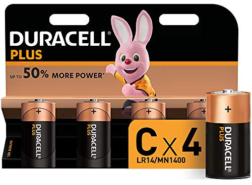 Duracell - Plus C, Pilas Alcalinas (paquete de 4)