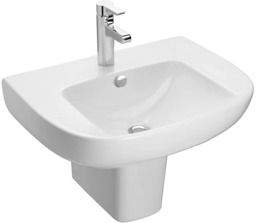 JACOB DELAFON Lavabo Cerámico para Baño Medidas 56x45cm Fácil Limpieza Confort de Uso Color Blanco ODÉON UP E4737-00