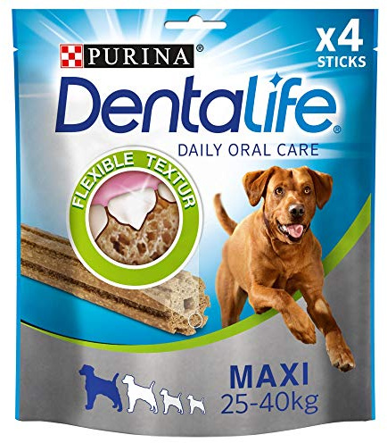 PURINA DENTALIFE Maxi snack per la cura dei denti per cani, riduce la formazione di tartaro, pollo, cani di taglia grande, confezione da 5 (5 x 142 g)