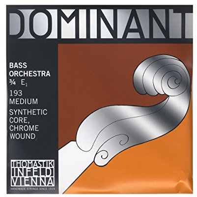 Thomastik single string for double bass 3/4 Dominant - E string nylon core, chrome wound, orchestral tuning, medium