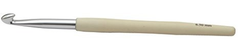KnitPro 6.5 mm Waves Aluminium Crochet Hook, Ivory