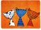 deco-mat Fußmatte Katze 40 x 60 cm Orange - Fussmatte mit Katzen - rutschfest & waschbar - Schmutzfangmatte für Innen und Außen mit lustigem Motiv