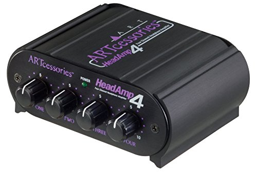 Distributeur Audio pour 4 Casques ART HeadAMP 4 - Contrôle de Volume Individuel, Connecteurs Polyvalents, Parfait pour Home-Studio et Régie Préampli casque. Applications professionnelles/domestiques
