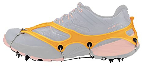 Nortec Crampones Trail 2.1 para Winter Trail Races Carrera de Invierno sobre Hielo y Nieve, Micro Crampones Zapatillas Minimal con Funda (Orange, S)