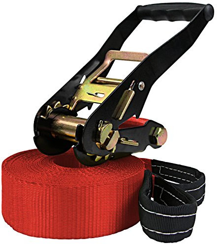 ALPIDEX Slackline 15 m für Anfänger und Fortgeschrittene geeignet, max. Belastung 2 Tonnen, inkl. Transportbeutel 7 Jahre Garantie auf Material* - rot