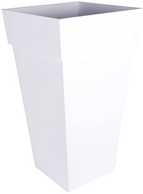 EDA Plastiques Pot TOSCANE XXL carré blanc - 43,3 x 43,3 x 80 cm - 98 L