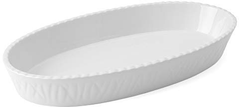 'Holst Porcelana Tow 15536 Fuente de y Molde Ovalado Toscana, Color Blanco, 35.4 x 18.7 x 5 cm
