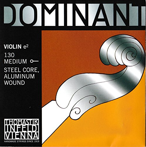 Thomastik-Infeld Dominant cuerda de violín Mi 4/4 – cuerda individual (130), núcleo de acero, entorchado de aluminio, tensión media