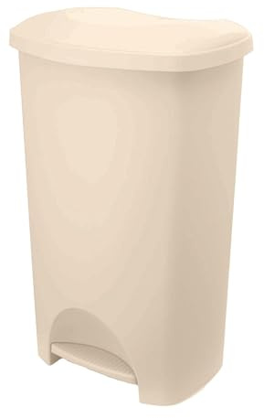 Addis 50L Kitchen Pedal Bin | Soft Close White Sand Waste Bin