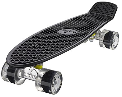 Ridge Original 22 Cruiser Skateboard, Unisex, Negro/Transparente (Noir/Transparent), 55 cm