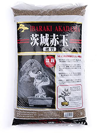 Akadama Ibaraky - Substrat japonais neutre pour bonsai, grain fin-moyen (2-5 mm) - 14 lt