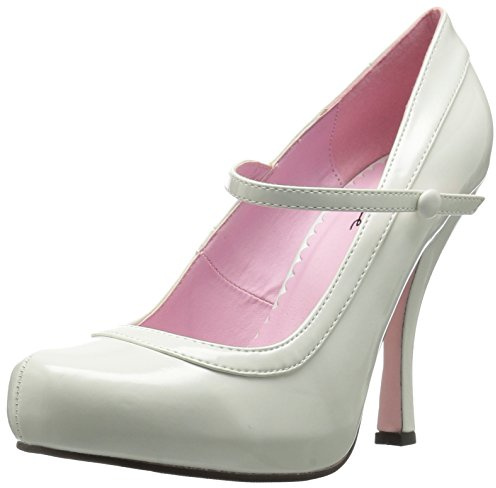 Ellie Shoes Women's 423-Babydoll Maryjane Platform Pump, White, 10 M US