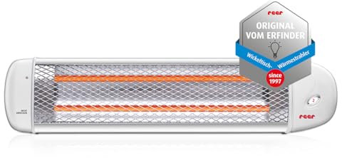 Wickeltisch-Wärmestrahler weiß, Wandmontage, 2 Heizstufen und Abschaltautomatik
