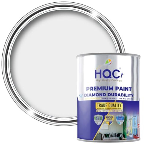 HQC Smooth Masonry Paint - Light Grey - 5 Litre | Exterior Wall Paint for Render, Pebbledash, Brick, Concrete & Garden Walls | Waterproof & Dirt Resistant Formula | Long-Lasting