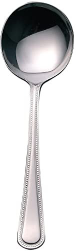 Olympia - 12 cuillères à soupe à bordure perlée, en inox, 170(L) mm, inox 18/0, Cuillères à soupe à finition miroir hautement polie, C131