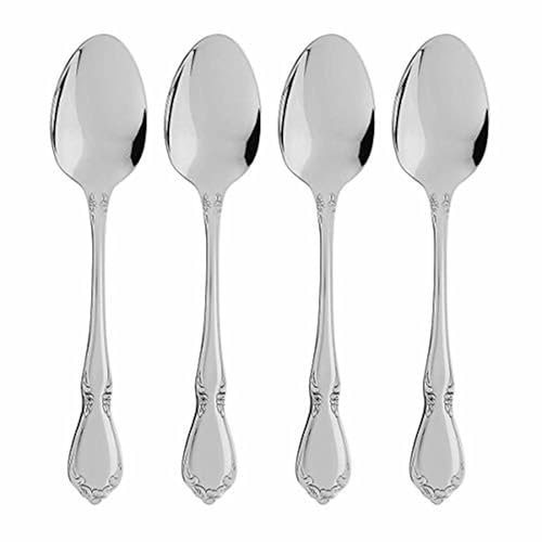 Oneida 2610004E Chateau Fine Flatware Teaspoons, Set of 4 Iced Tea Spoons, Stainless Steel, Silverware Set