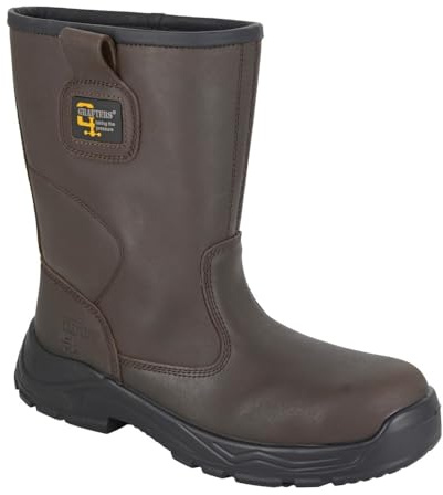 Grafters M560B Mens Leather Rigger Safety Boots Brown