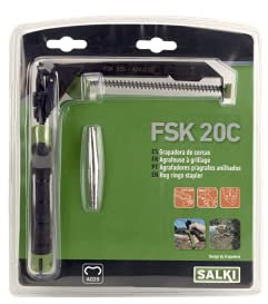 SALKI | Agrafeuse pour Clôtures avec Chargeur FSK20C | Pinces pour Clôtures | Coupeur de Câbles Incorporé | Compatible avec les Agrafes Ω20 et HR22
