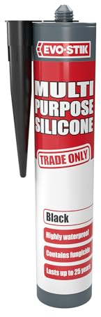 EVO-STIK Multipurpose Silicone Sealant Black - Waterproof & Mould Resistant | For Interior and Exterior Use