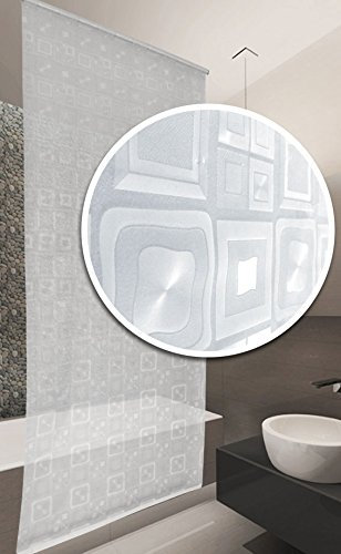 Duschrollo MASSANFERTIGUNG HALB-Kassetten Modell 3D Quadro ! DUSCHVORHANG LÄNGE UND BREITE NACH Wunsch!