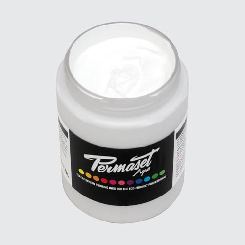 Permaset Aqua - Tinta para serigrafía textil (300 ml, ecológico, tinta blanca)