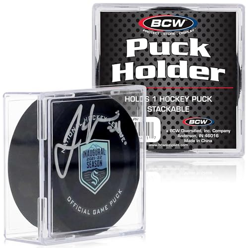 BCW 1-PH Hockey Puck Display Case Cube Square Holder