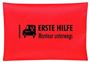 Söhngen Erste-Hilfe Set Monteur unterwegs (Notfall Set inkl. Wundpflaster, Heftpflaster, Schutzhandschuhe, Schere, Pinzette, für die Erstversorgung bei Unfällen + Verletzungen, orange)