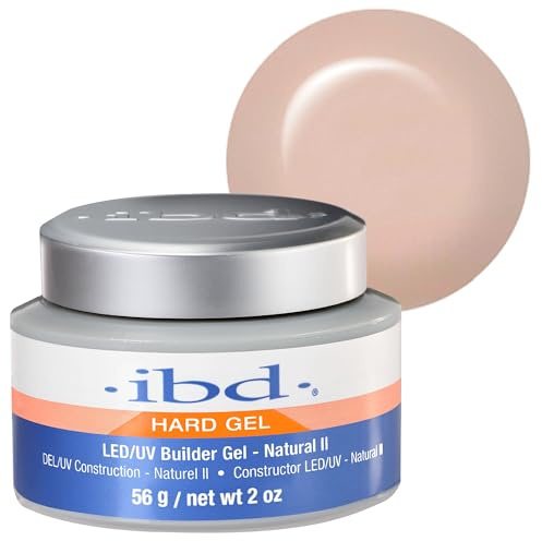 IBD Hard Gel - LED/UV Builder Gel Natural II, 1 pack (1 x 56 g) - MADE IN USA - Nail building at home - without appointments and noisy nail salons