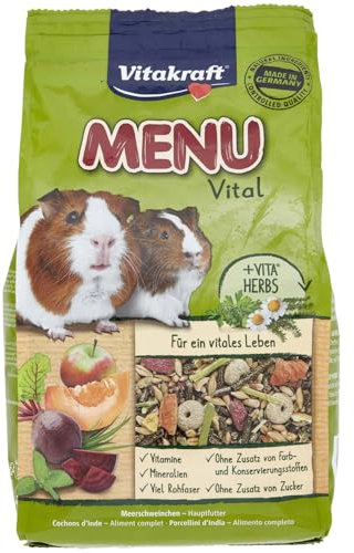 VITAKRAFT Menü Premium Vital Natürliche Vollmahlzeit mit Kräuterkomplex für Meerschweinchen, 1 kg