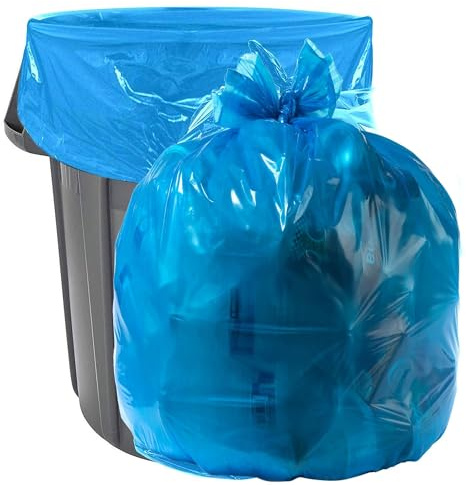 Aluf Plastics 12-16 Gallon 1.2 MIL (eq) Blue Industrial Strength Trash Bags - 24 x 31 - Pack of 250 - for Industrial, Home, & Recycling
