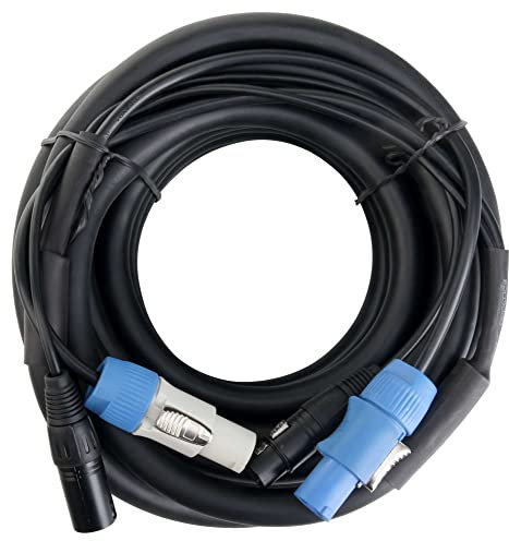 Pronomic Stage PPD-10 Câble Hybride Powerplug/DMX 10m (idéal pour le câblage des effets lumineux & éclairage de scène)