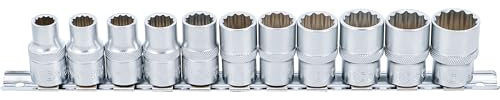 BGS 9107 | Juego de llaves de vaso, 12 caras | entrada 12,5 mm (1/2) | 10 - 21 mm | 11 piezas