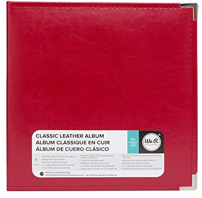 We R Memory Keepers D-Ring 8.5x11 Photo Album Red, Protect Memories and Photos, Soft, Acid-Free Faux Leather, Classy Decorative Spine Label, Snag-Free Rings, Includes 5 Page Protectors