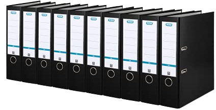 Elba Ordner A4, Smart Pro, 8 cm breit, Kunststoff außen, schwarz, 10 Stück