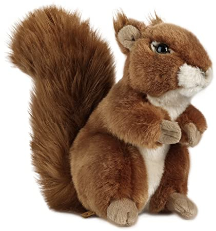 Living Nature Grand Écureuil, Écureuil en Peluche Doux et Réaliste, Peluche Écologique Naturli, 17cm, Red Squirrel