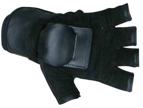 Hillbilly Wrist Guard Gloves - Half Finger (Black, Small)