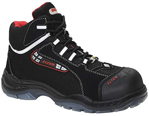 ELTEN Sicherheitsschuhe SANDER Pro ESD S3, Damen und Herren, Textil, Kunststoffkappe (leichter als Stahlkappe), leicht, sportlich, Schwarz/Rot, Größe: 39