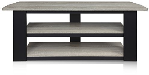 Furinno Parsons Entertainment Center, TV Unit, TV Stand for TV Up to 50 Inch, French Oak/Black