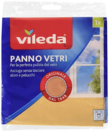 Vileda Panno Vetri + 30% Microfibra, Pulisce in profondità Senza Lasciare Aloni e Pelucchi, Confezione da 3 Pezzi
