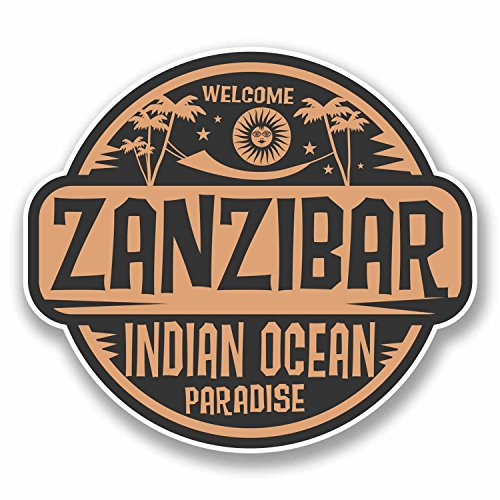 Zanzíbar - Adhesivo de vinilo para ordenador portátil, para viaje, equipaje, etiqueta de regalo, 2 unidades